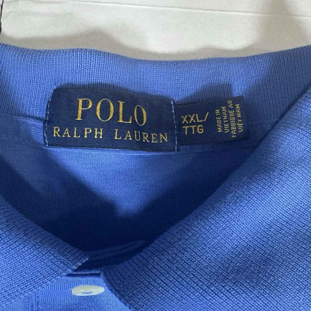 Polo Ralph Lauren Polo Shirt Mens XXL Blue Cotton Short Sleeve‎ Classic Casual
